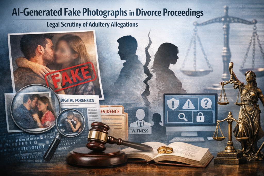 AI fake photographs divorce case evidence scrutiny