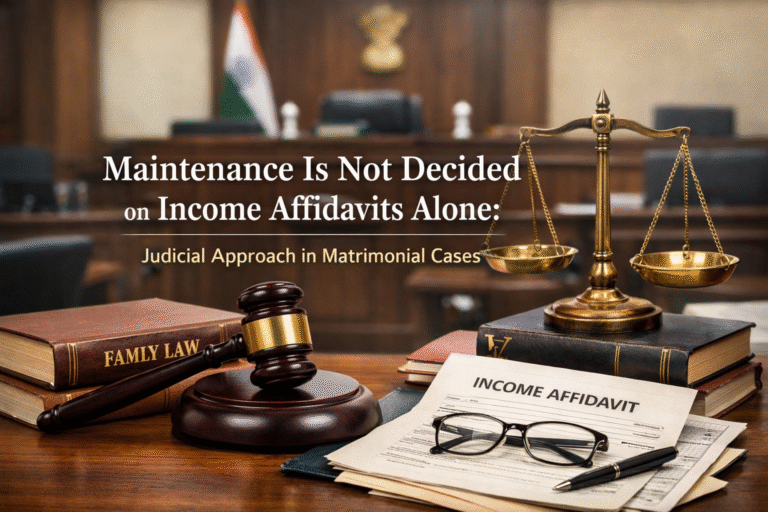 Maintenance Is Not Decided on Income Affidavits Alone: Judicial Approach in Matrimonial Cases