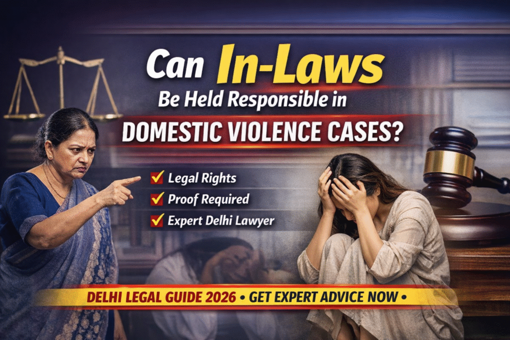 Domestic violence lawyer in Delhi explaining legal action against in-laws