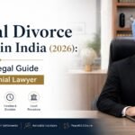Mutual Divorce Process in India 2026 legal guide banner featuring a matrimonial lawyer explaining divorce procedure, court process, settlement, and mutual consent divorce laws in India.