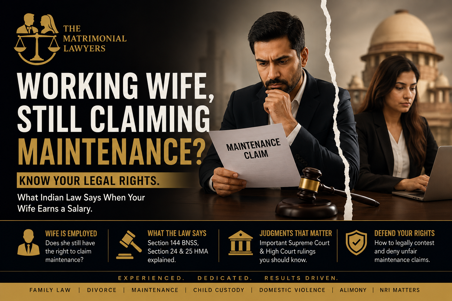 Working wife maintenance in India legal guide by Advocate Aman Chawla