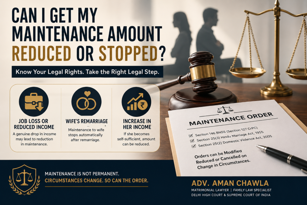 Can Maintenance Be Reduced or Stopped in India - Legal Guide by Advocate Aman Chawla