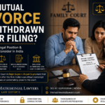Professional legal infographic explaining whether mutual divorce can be withdrawn after filing under Section 13B of the Hindu Marriage Act, including first motion, second motion, and Delhi High Court legal position.