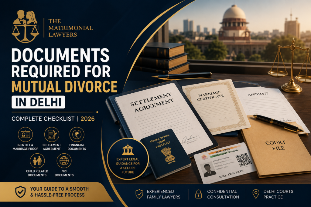 Documents required for mutual divorce in Delhi – complete 2026 checklist