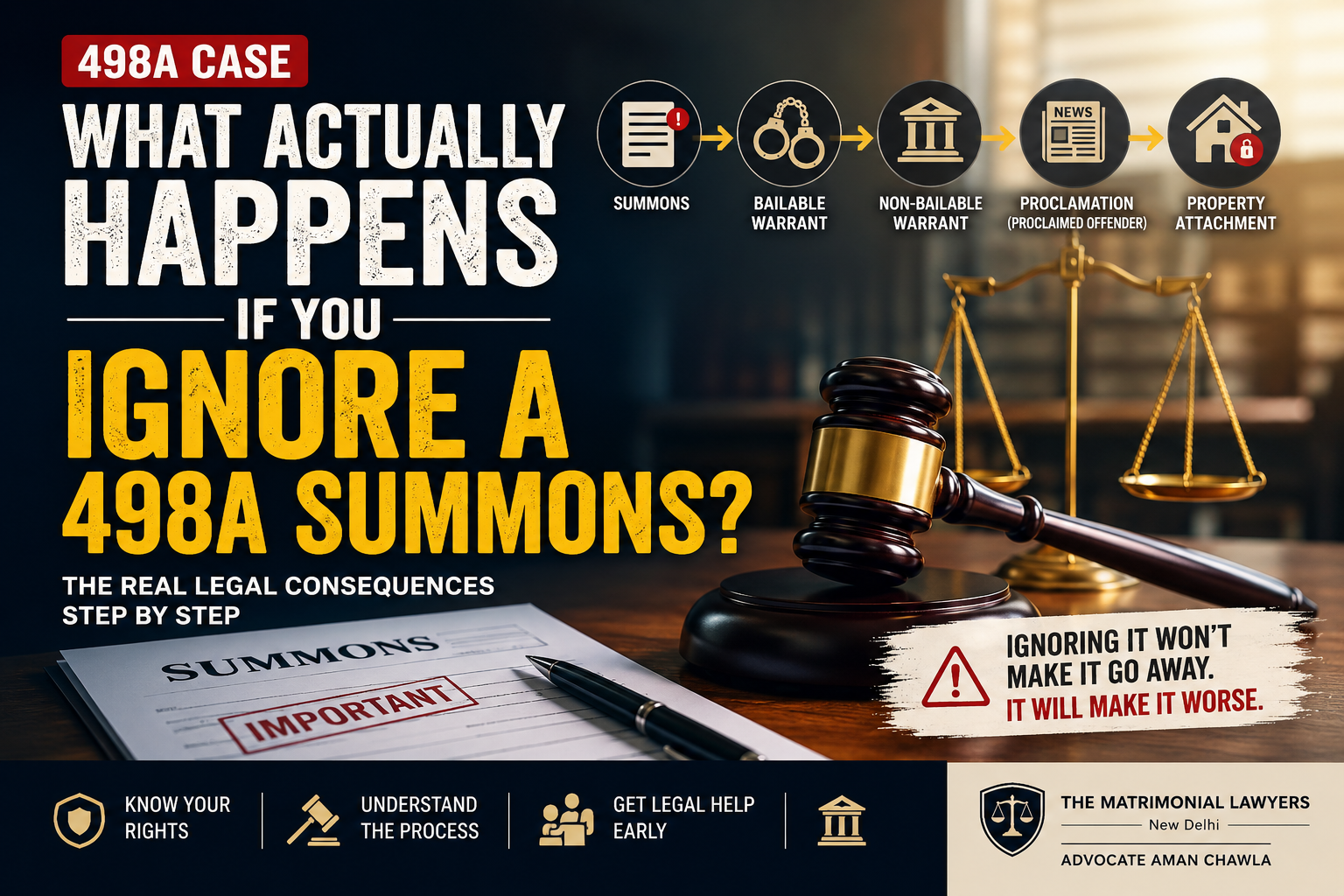 What happens if you ignore a 498A summons in India