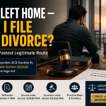 Wife left matrimonial home and husband seeking divorce through RCR or desertion