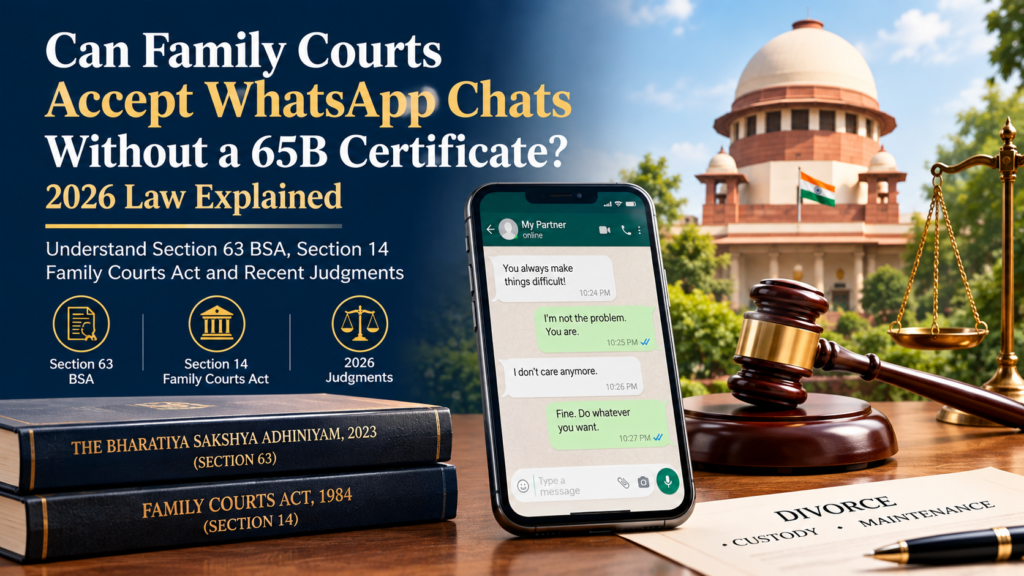 Can Family Courts Accept WhatsApp Chats Without a 65B Certificate? 2026 Law Explained