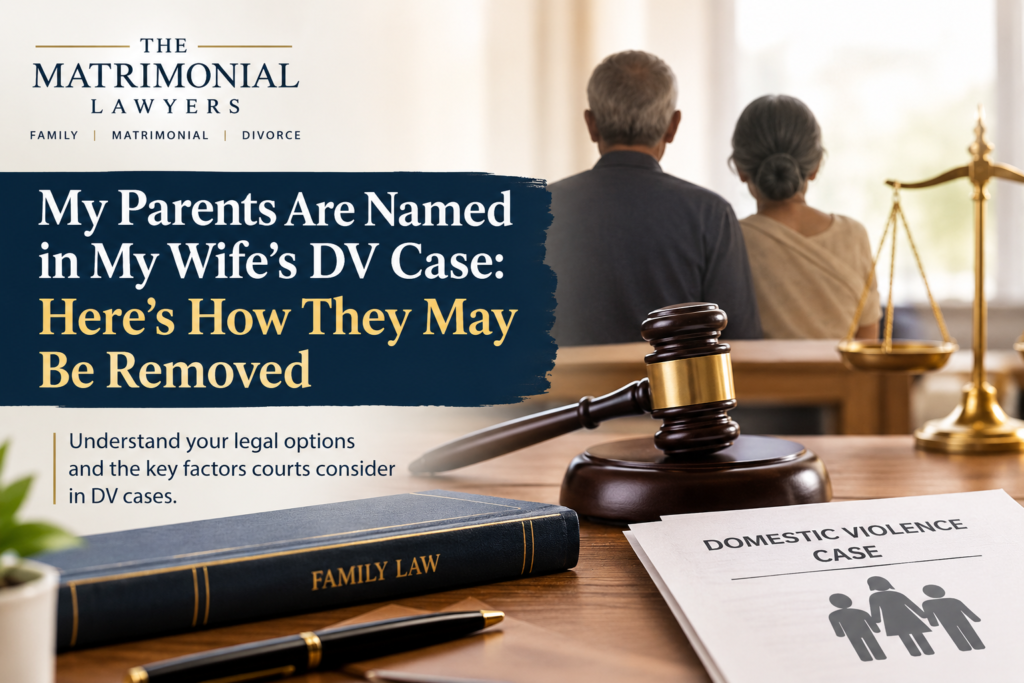Parents named in wife's DV case and legal remedies to remove their names