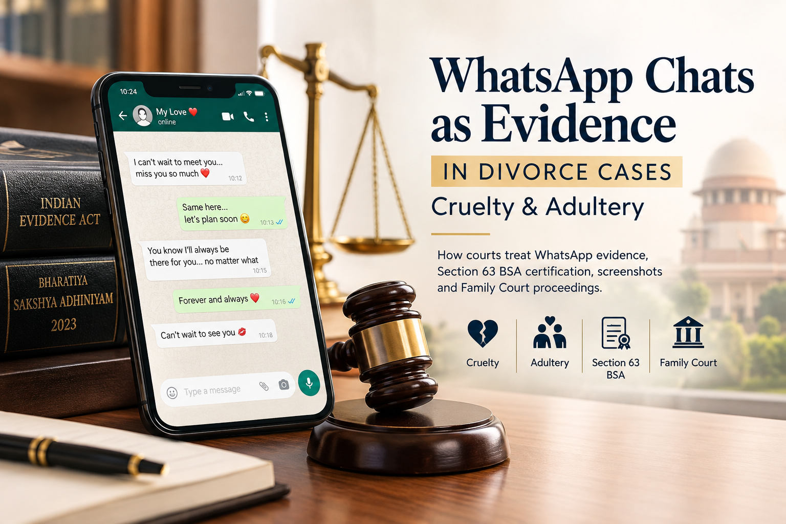 WhatsApp chats as evidence in divorce cases in India