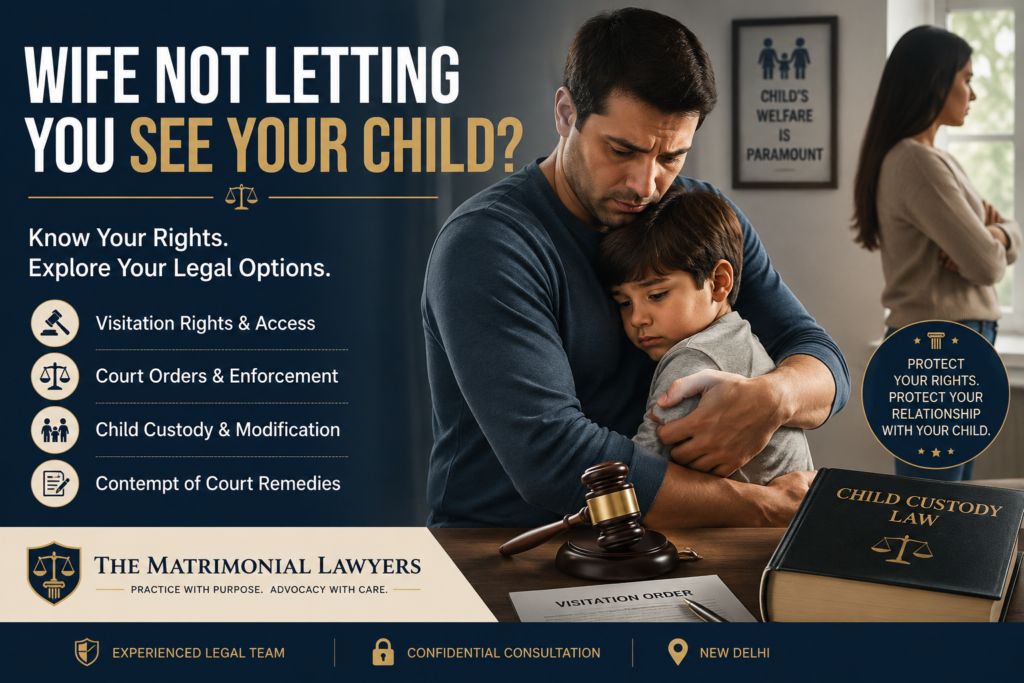 Wife not letting father see child and legal remedies for visitation rights in India