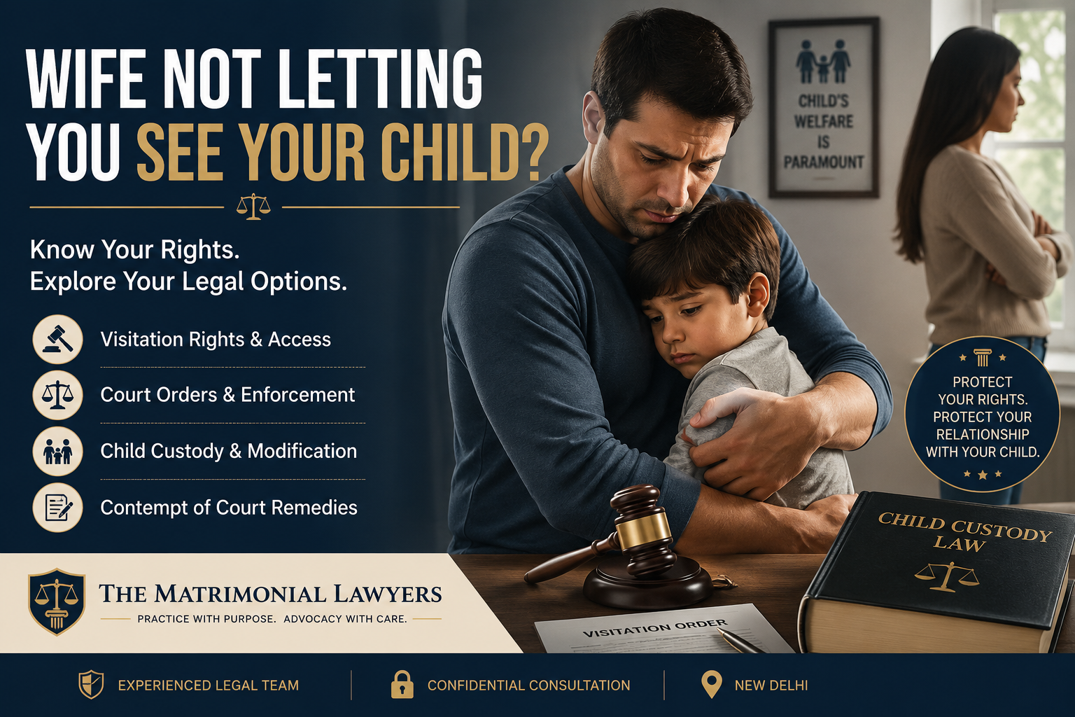 Wife not letting father see child and legal remedies for visitation rights in India