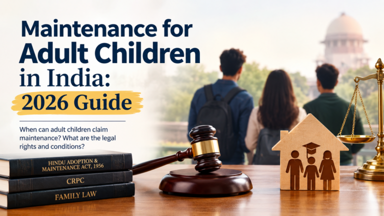 Maintenance for Adult Children in India: 2026 Guide