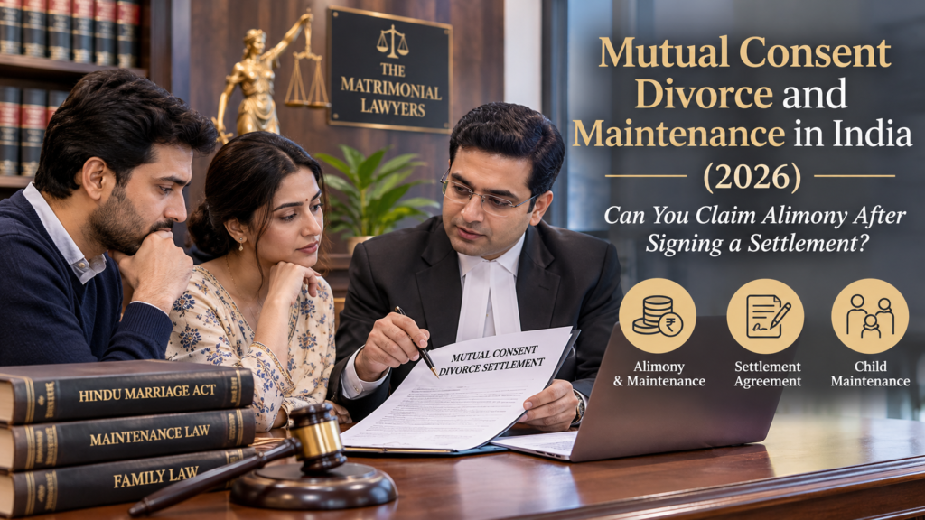 Mutual Consent Divorce and Maintenance in India (2026): Can You Claim Alimony After Signing a Settlement?