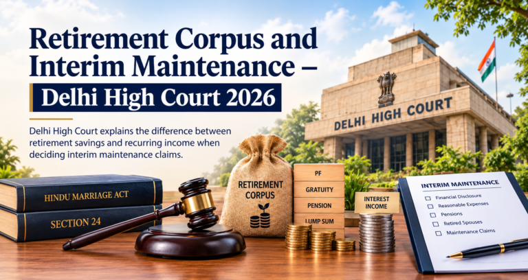 Does a Retirement Corpus Count as Income? Delhi High Court’s October 2026 Ruling on Interim Maintenance
